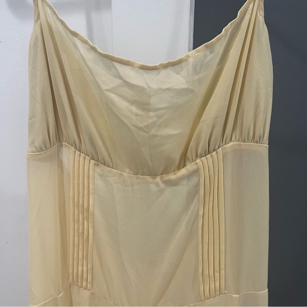 NWT Camila Coelho Maxi Dress Butter Yellow Sheer Dia Slip Wedding Guest size S - Picture 7 of 10